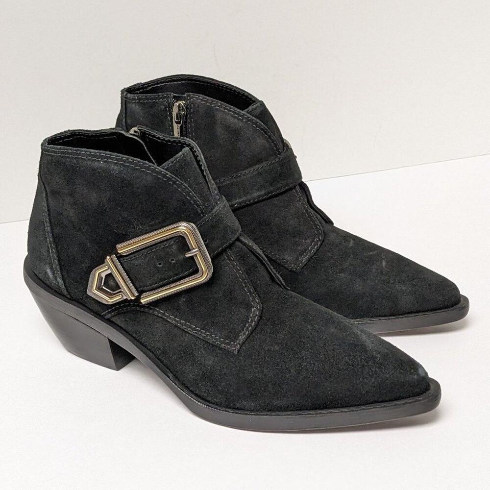 Vince Camuto Ashena Booties, Black Suede, Women's 8 M